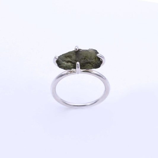 IC: ANILLO PLATA MOLDAVITA NATURAL