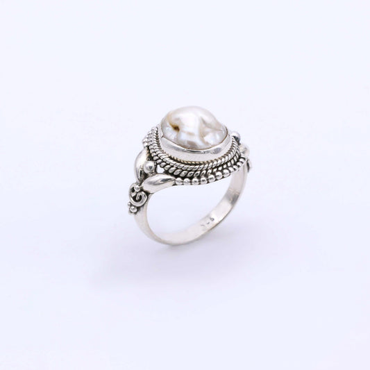 IC: ANILLO PLATA PERLA IRREGULAR