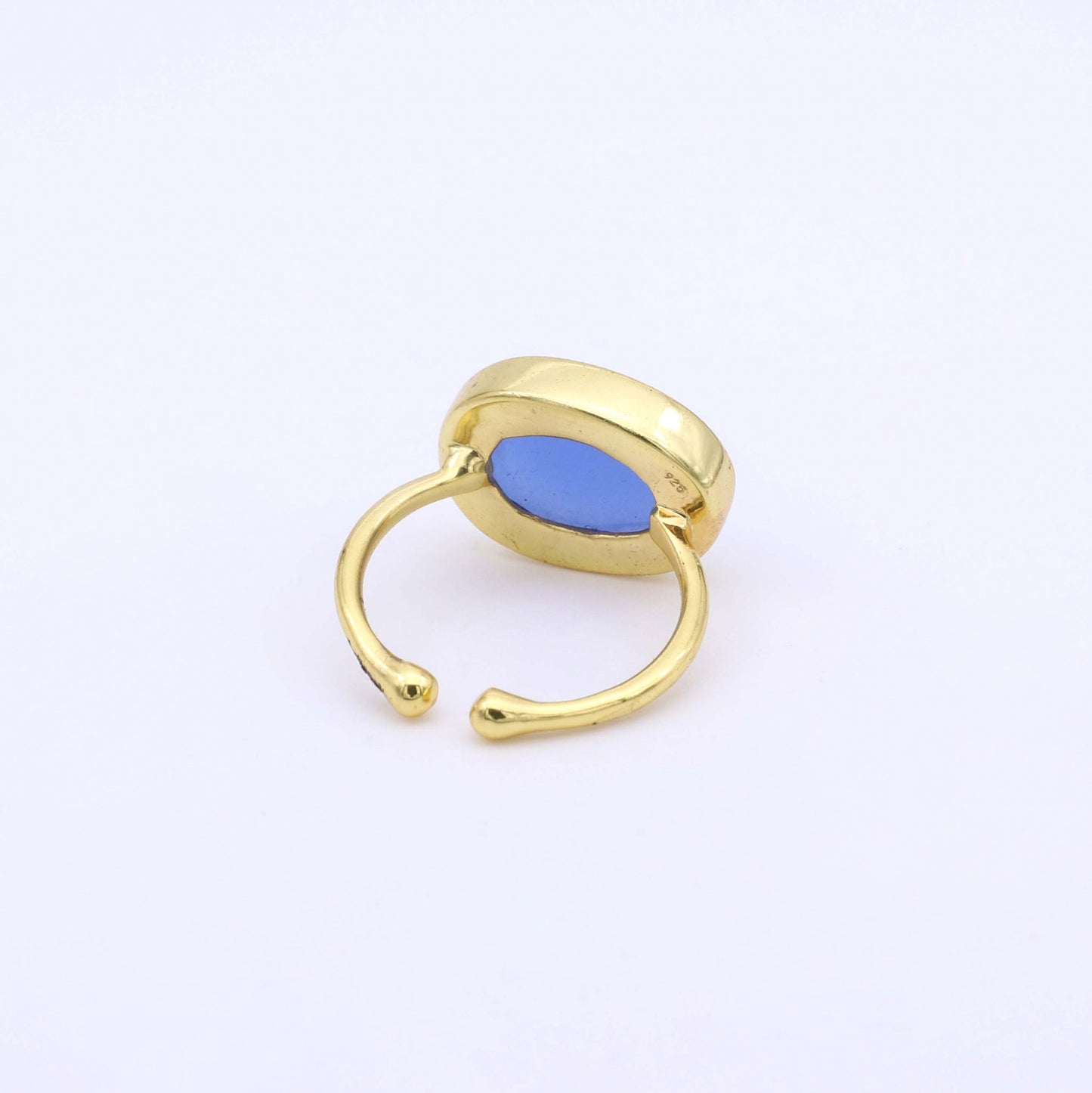 IC: ANILLO PLATA CHAPADO ORO CALCEDONIA 4