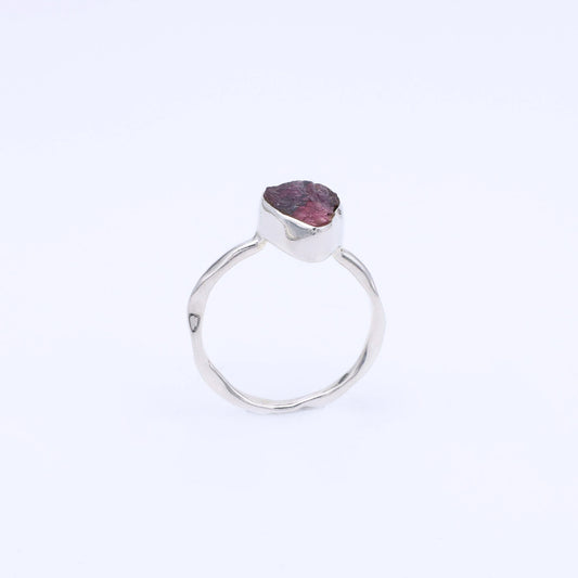 IC: ANILLO PLATA GRANATE RUSTICO LOVE