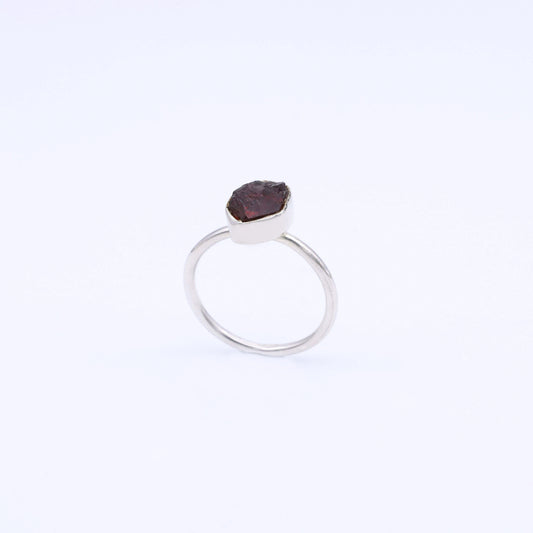 IC: ANILLO PLATA GRANATE NATURAL