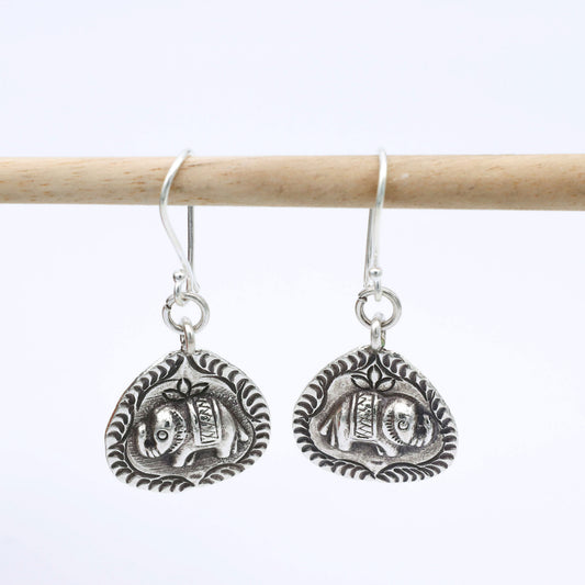 Pendiente Elephant - Plata Luz