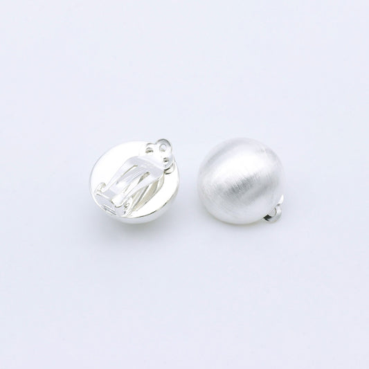Pendiente Clip Round - Plata Luz