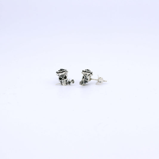IC: PENDIENTE PLATA CALAVERA ROSA