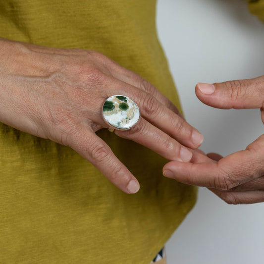 IC: ANILLO PLATA AGATA MUSGOSA