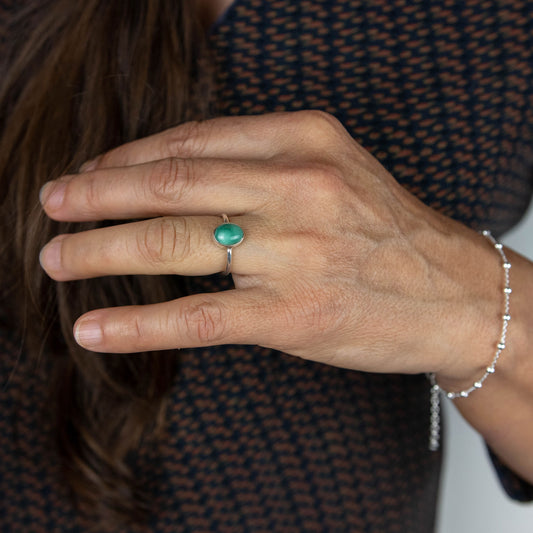 IC: ANILLO PLATA TURQUESA FINO