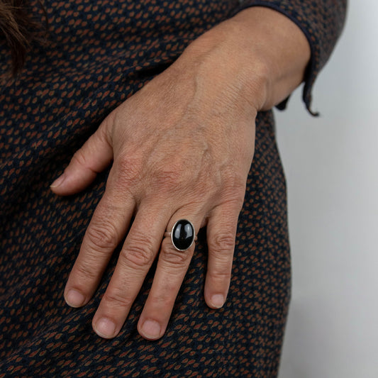 IC: ANILLO PLATA ONIX NEGRO XAMON 3