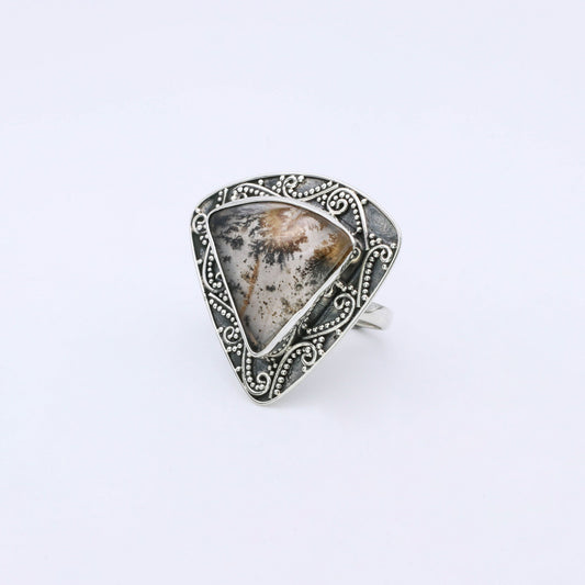IC: ANILLO PLATA AGATA MUSGOSA