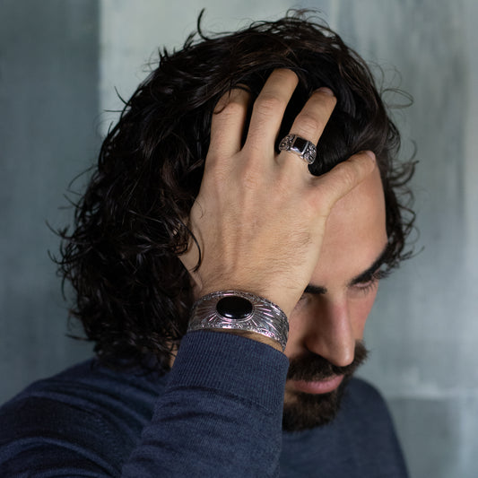 IC: ANILLO PLATA 925 ONIX NEGRO HOMBRE 1