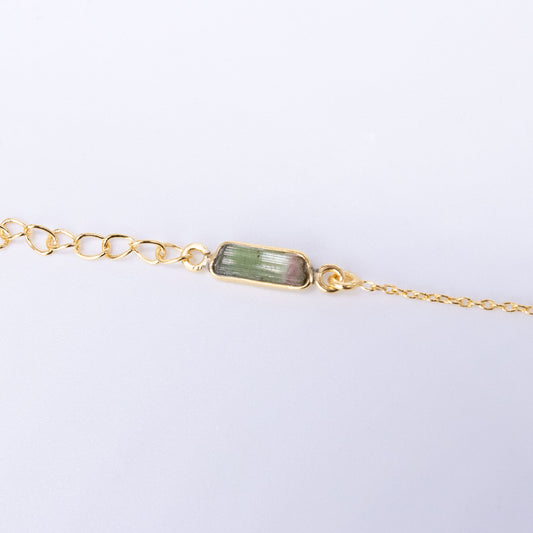 Pulsera Hygge Turmalina Plata 925 Baño Oro 18k