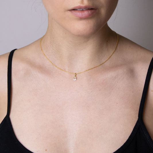 Colgante Viraha Diamante Natural y Plata 925 Chapada en Oro 18k