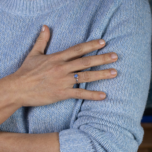 anillo plata labradorita natural 1