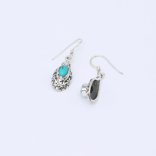 IC: PENDIENTE PLATA TURQUESA NATURAL