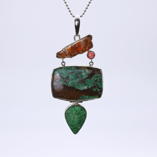IC: COLGANTE PLATA PIEDRAS NATURALES ARTESANIA