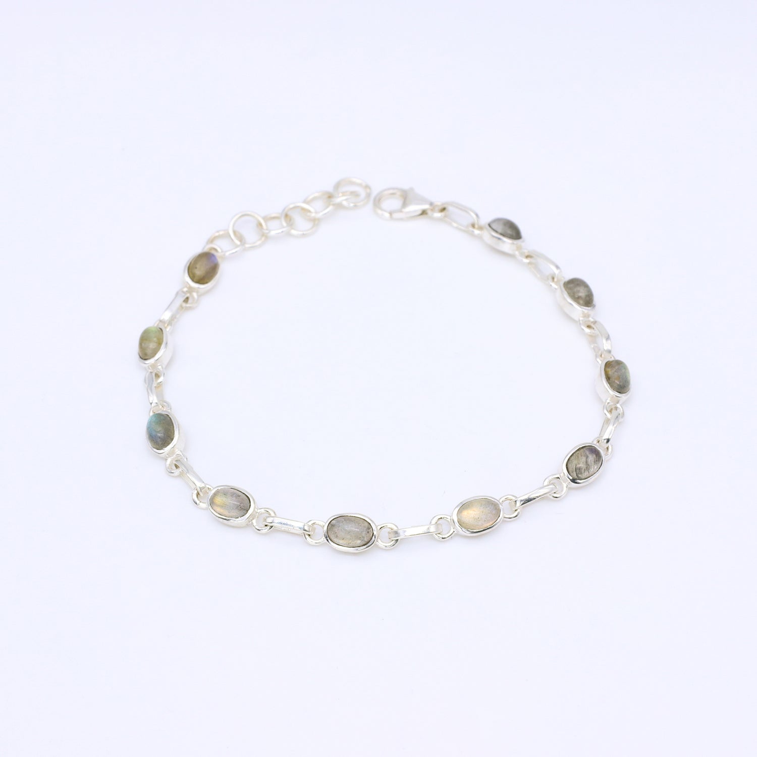 IC: SILVER BRACELET WITH NATURAL STONES