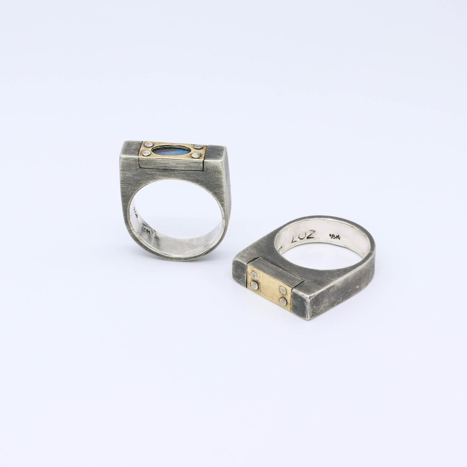 anillo plata oro artesania opalo luz 7