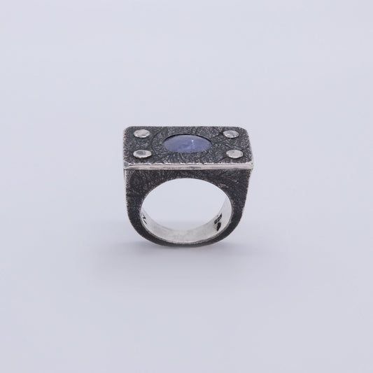 Anillo Plata Tanzanita Plata Ecológica Hecho a Mano