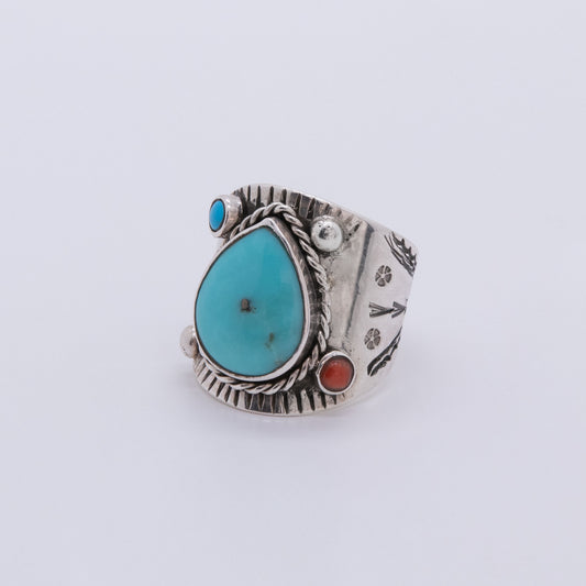 Anillo Navajo Plata y Turquesa