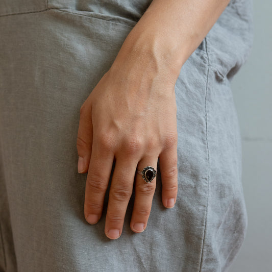 Anillo Plata Cuarzo flor
