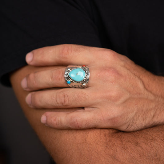 Anillo Navajo Plata y Turquesa