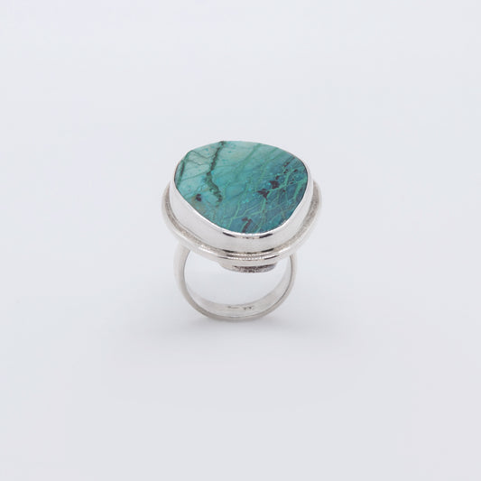 Anillo Turquesa Pilavu Plata Ecológica Hecho a Mano