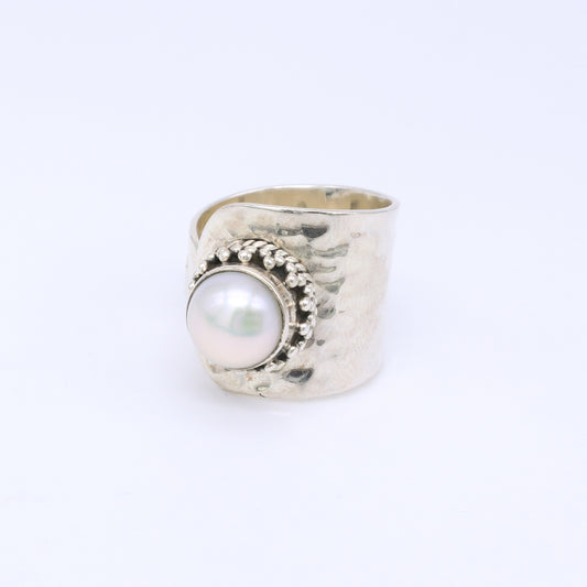 Anillo Pärel Plata y Perla