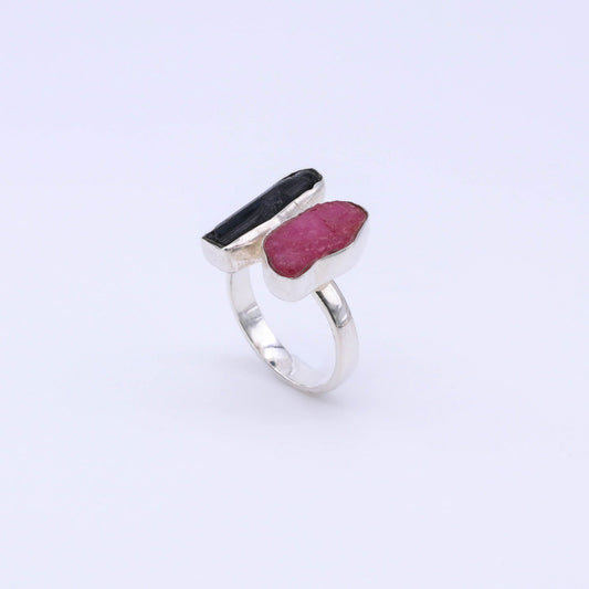 IC: ANILLO PLATA TURMALINA ARTESANIA