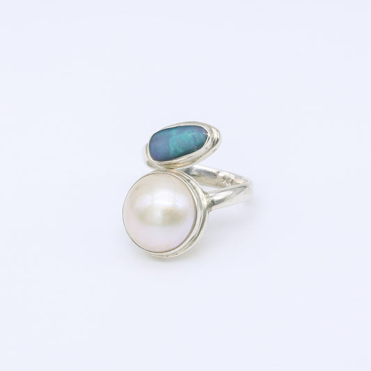 Anillo Perla Mabe y Opalo