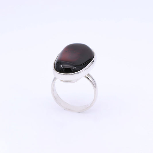 IC: ANILLO PLATA AMBAR ROJO