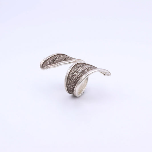IC: ANILLO PLATA MUJER HOJA AJUSTABLE