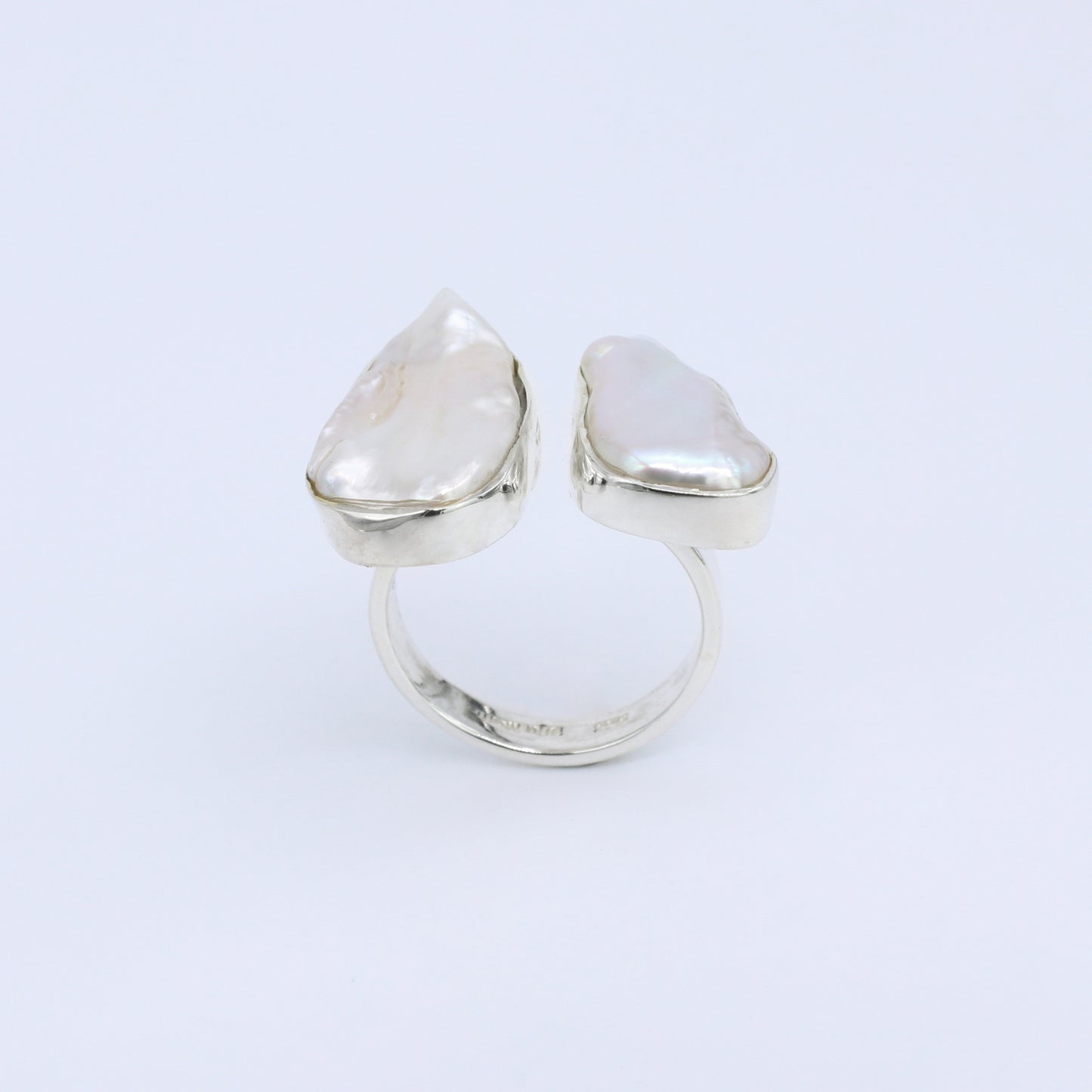 Plata Luz anillo perla biform 01