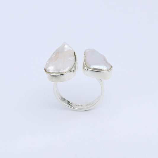 Plata Luz anillo perla biform 01