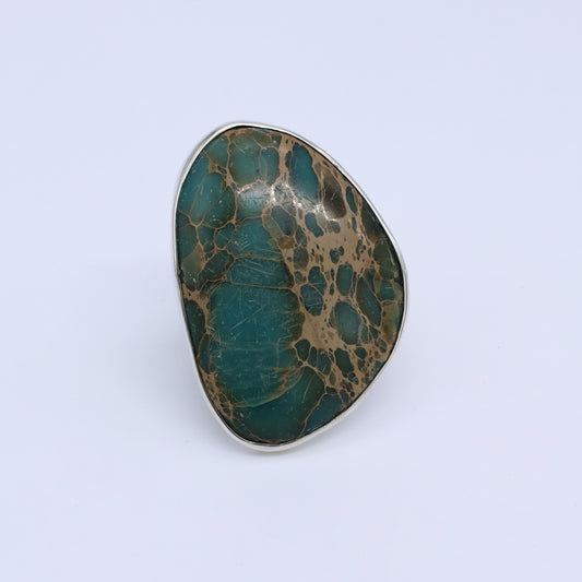 Plata Luz Anillo Turquesa Potami artesania 01