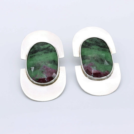 IC: PENDIENTES PLATA ARTESANIA RUBI AFRICANO