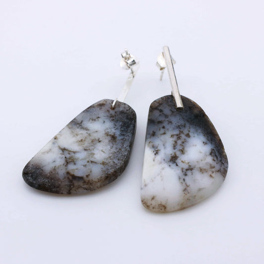 pendiente plata agata dendrita natural 925 1