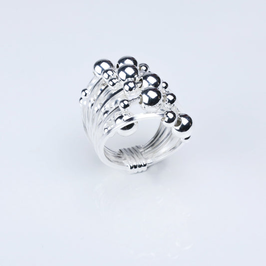 IC: ANILLO PLATA 925 BOLAS SFERE