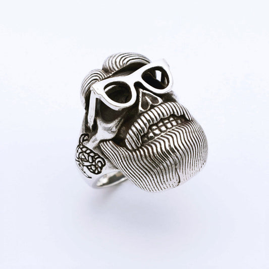 IC: ANILLO PLATA CALAVERA  HIPSTER