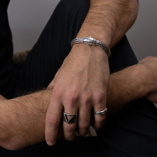 ic: 2 pulsera plata hombre