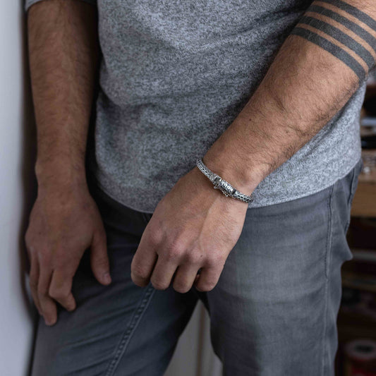 IC: PULSERA PLATA HOMBRE DISEÑO ACRA