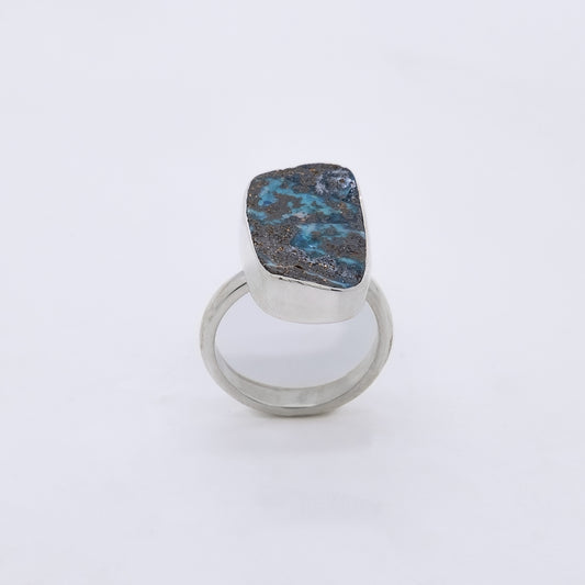 Anillo Ukiyo Plata 925 y Ópalo Matrix Australiano