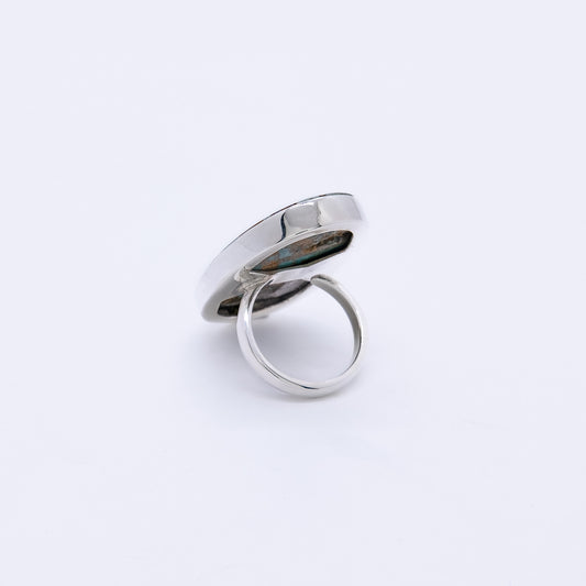 Anillo Mare Hecho a Mano Plata 925 y Turquesa Natural