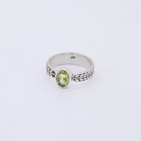 Anillo Wiki Hecho a Mano Plata 925 Iolita, Topacio Azul, Olivina y Calcedonia verde
