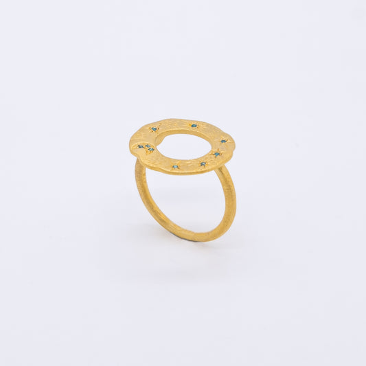 Anillo Universe Plata 925 Baño Oro 18k